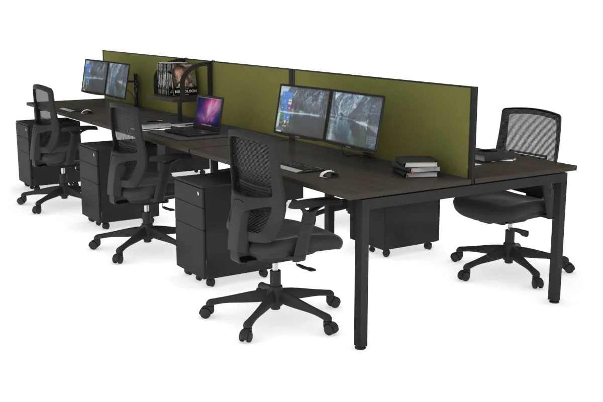 Quadro Square Legs 6 Person Office Workstation [1200L x 700W]