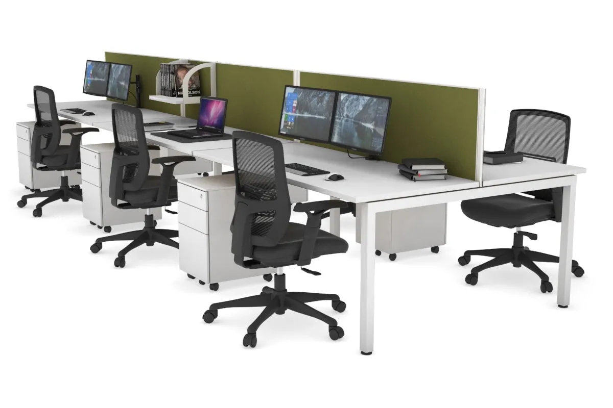 Quadro Square Legs 6 Person Office Workstation [1200L x 700W]