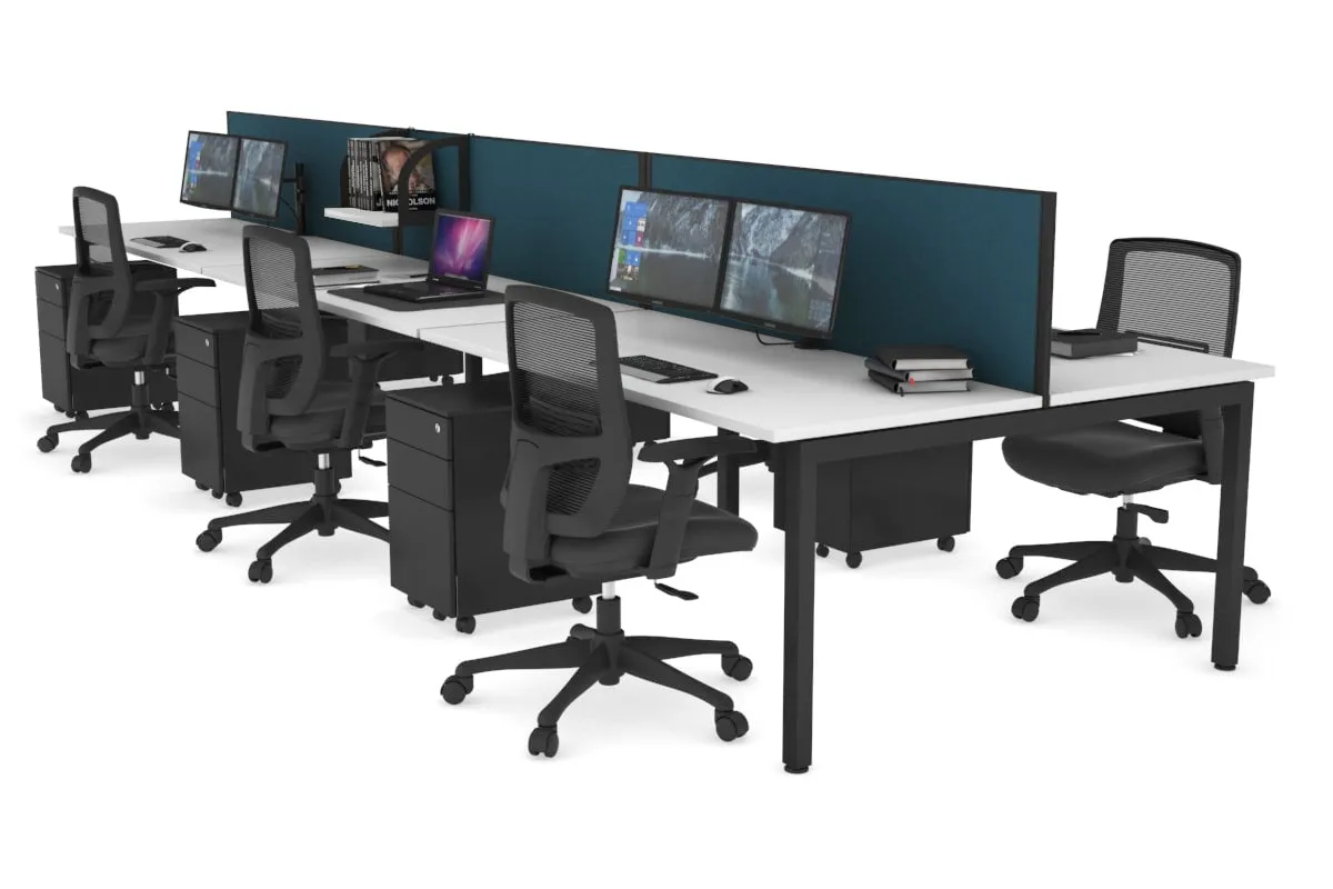 Quadro Square Legs 6 Person Office Workstation [1200L x 700W]