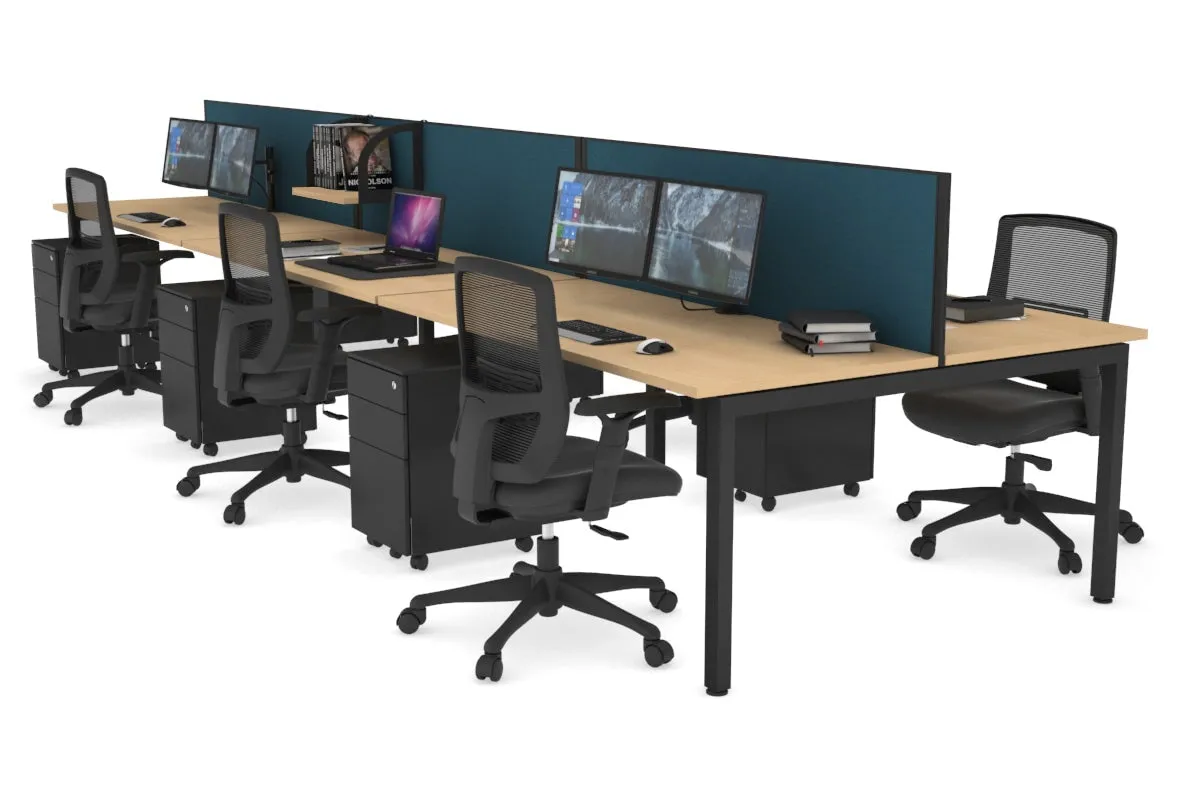 Quadro Square Legs 6 Person Office Workstation [1200L x 700W]