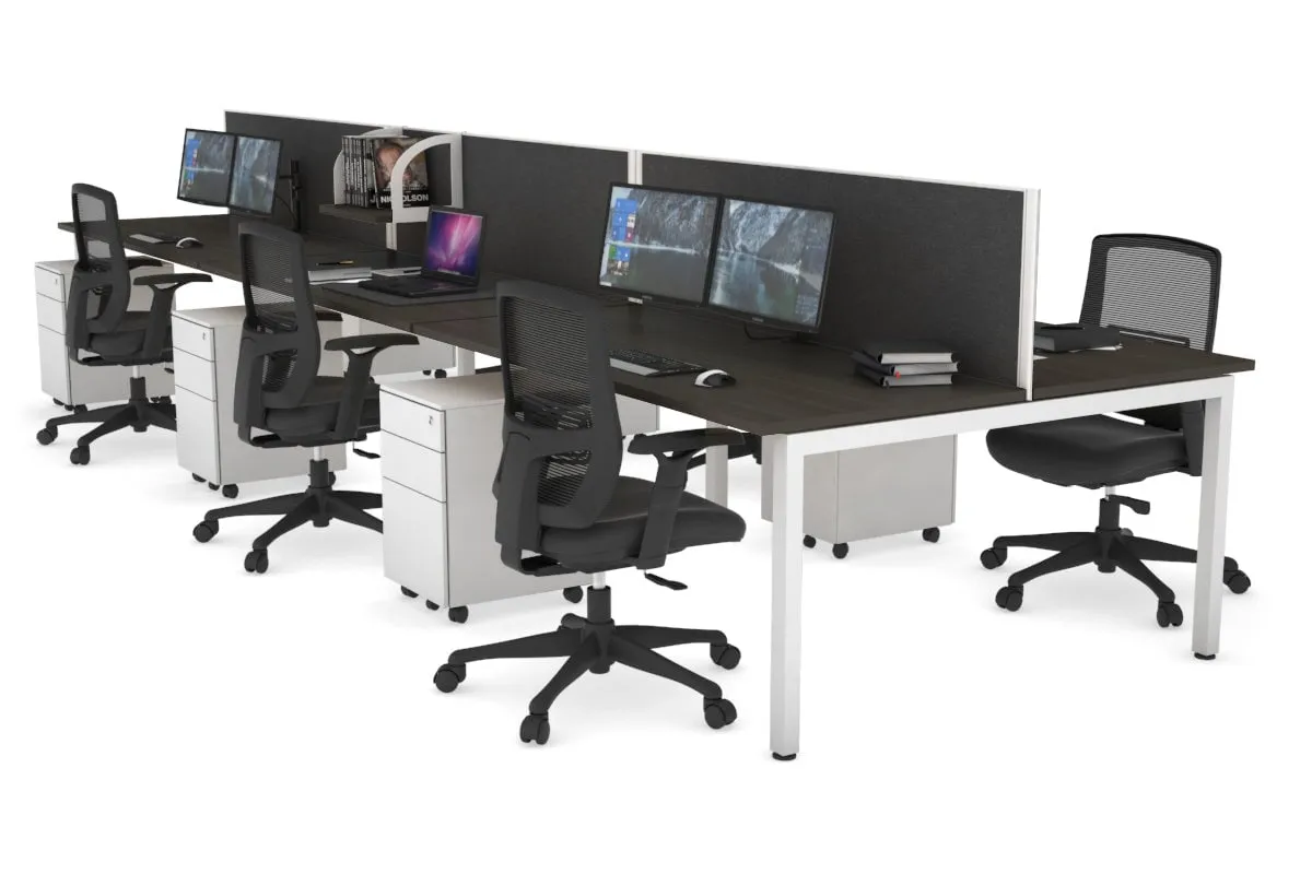 Quadro Square Legs 6 Person Office Workstation [1200L x 700W]