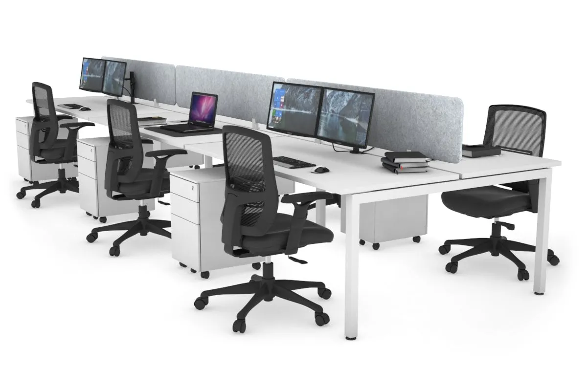 Quadro Square Legs 6 Person Office Workstation [1200L x 700W]