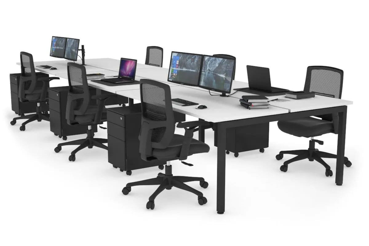 Quadro Square Legs 6 Person Office Workstation [1200L x 700W]