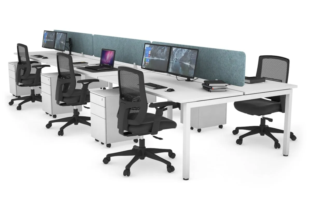 Quadro Square Legs 6 Person Office Workstation [1200L x 700W]