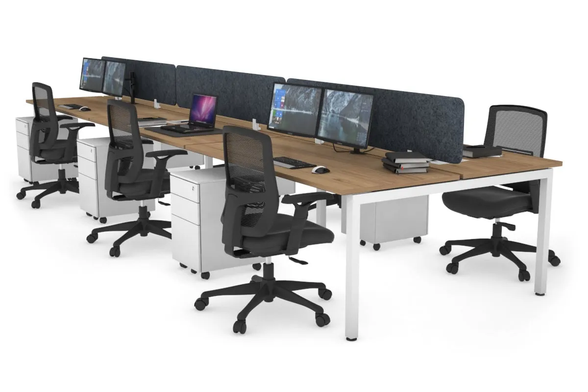 Quadro Square Legs 6 Person Office Workstation [1200L x 700W]