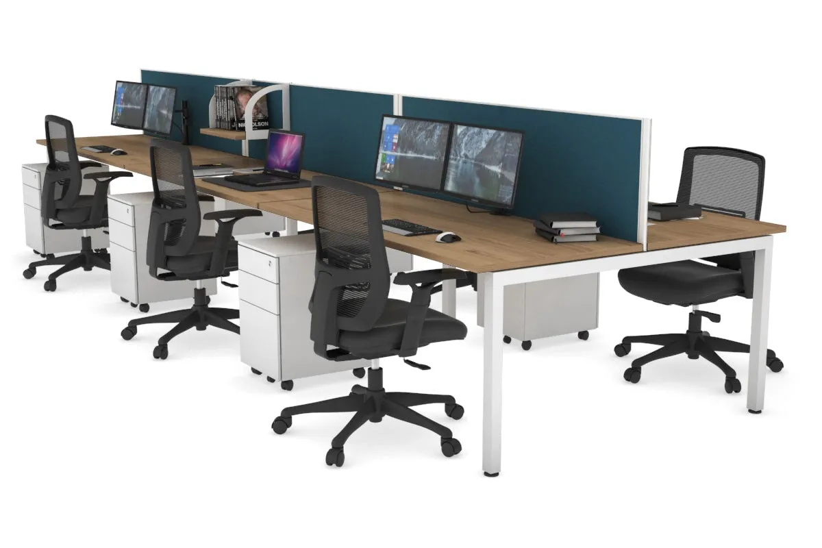 Quadro Square Legs 6 Person Office Workstation [1200L x 700W]