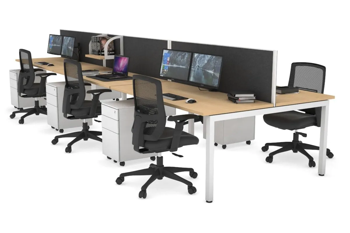 Quadro Square Legs 6 Person Office Workstation [1200L x 700W]