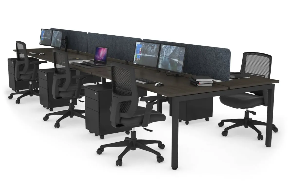 Quadro Square Legs 6 Person Office Workstation [1200L x 700W]
