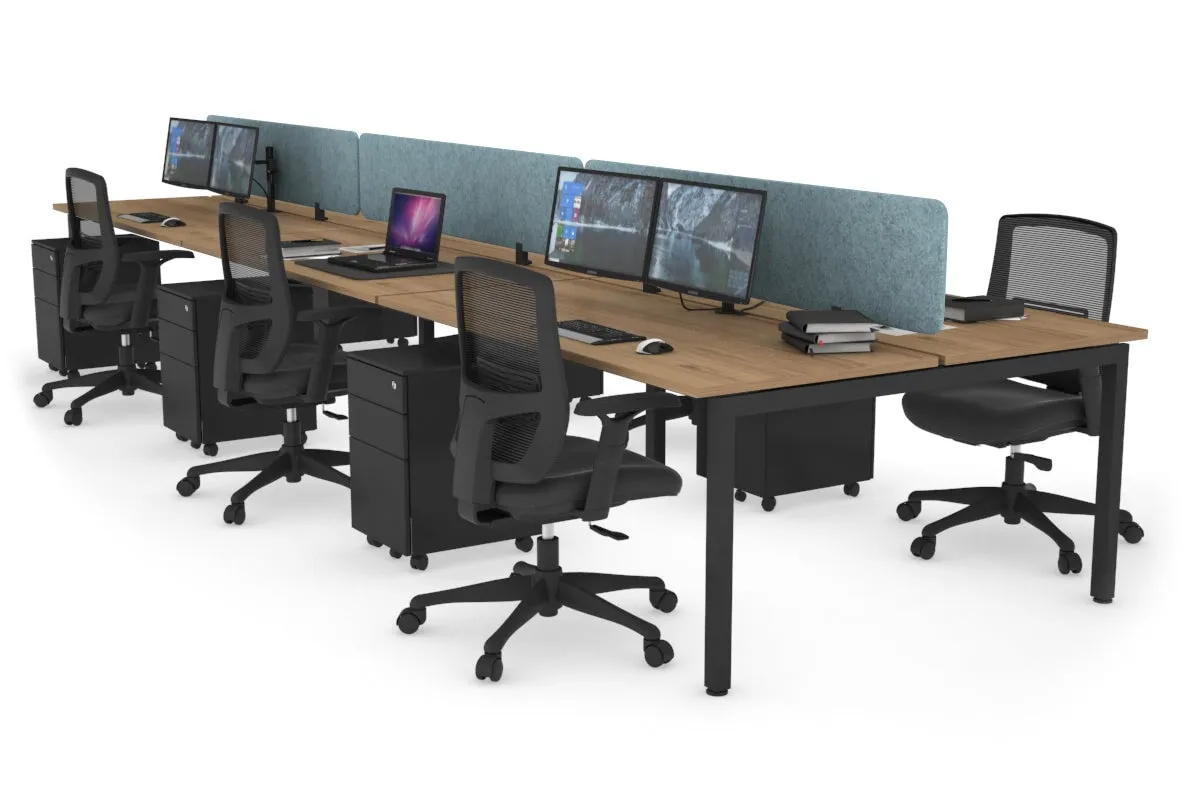 Quadro Square Legs 6 Person Office Workstation [1200L x 700W]