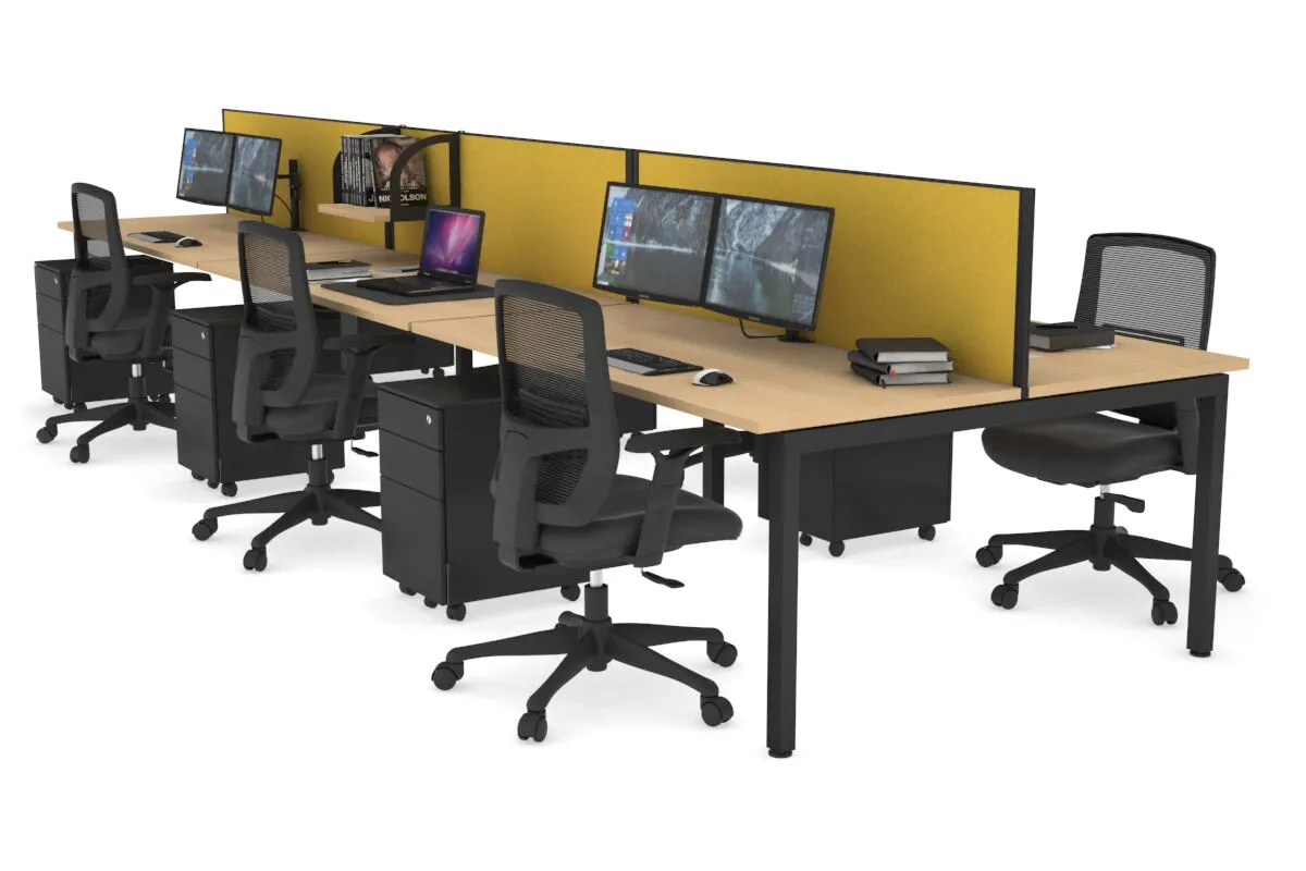 Quadro Square Legs 6 Person Office Workstation [1200L x 700W]