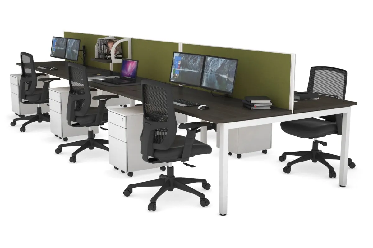 Quadro Square Legs 6 Person Office Workstation [1200L x 700W]