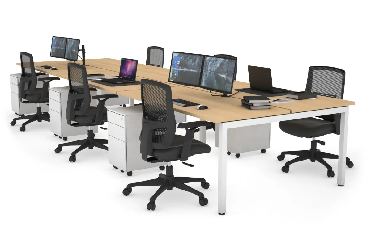 Quadro Square Legs 6 Person Office Workstation [1200L x 700W]