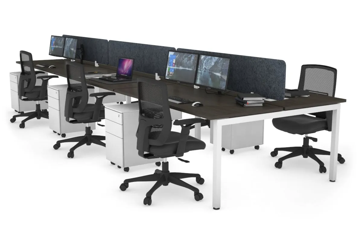 Quadro Square Legs 6 Person Office Workstation [1200L x 700W]