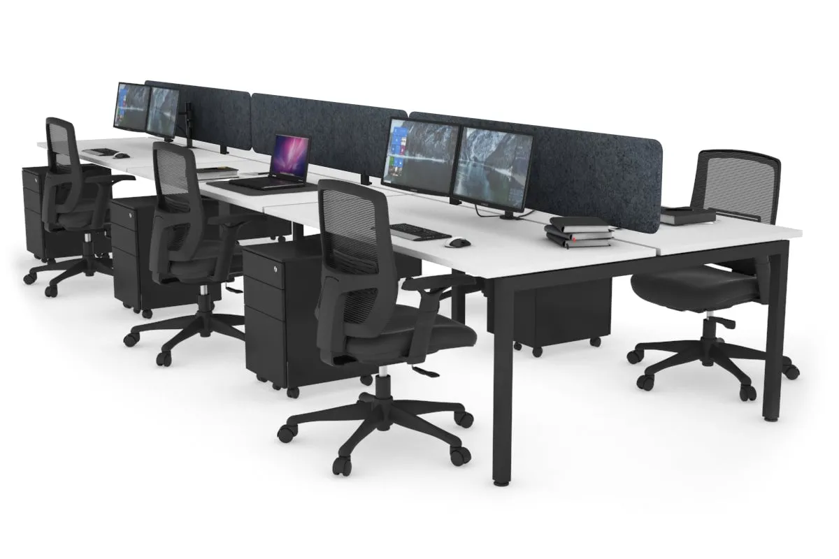 Quadro Square Legs 6 Person Office Workstation [1200L x 700W]