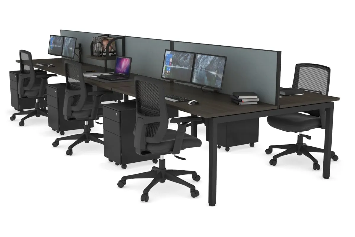 Quadro Square Legs 6 Person Office Workstation [1200L x 700W]