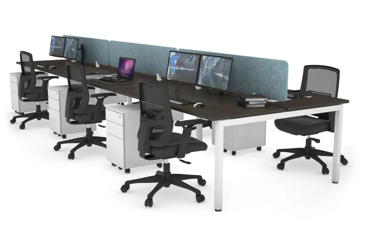 Quadro Square Legs 6 Person Office Workstation [1200L x 700W]
