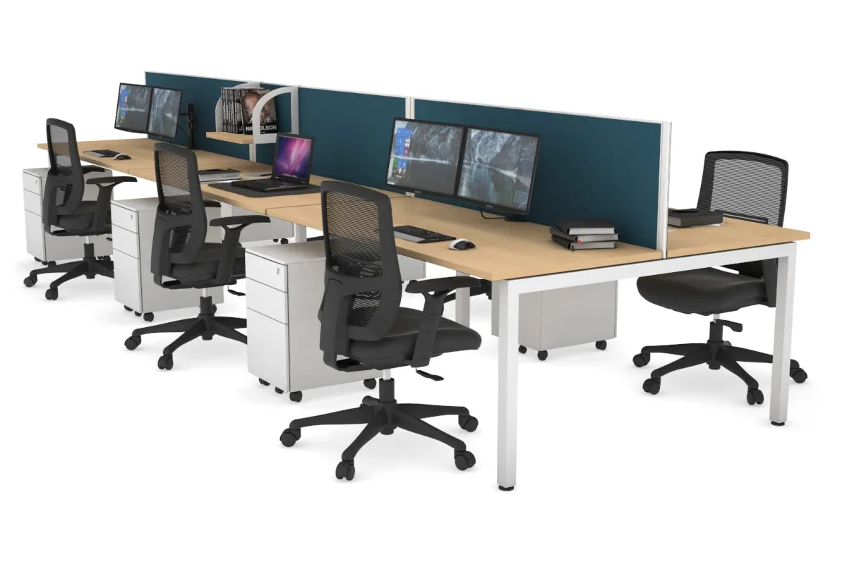 Quadro Square Legs 6 Person Office Workstation [1200L x 700W]