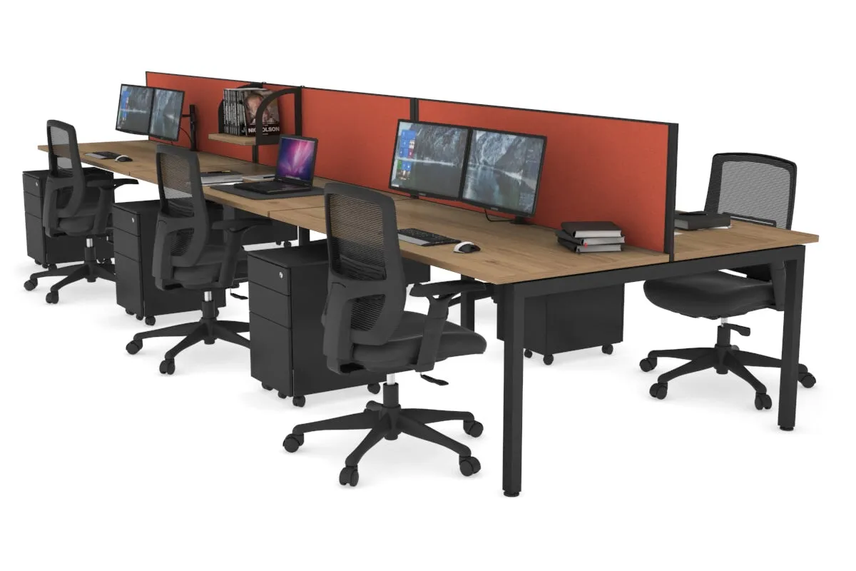 Quadro Square Legs 6 Person Office Workstation [1200L x 700W]