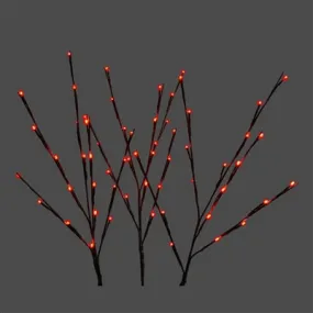 Red LED Twig Set of 3