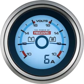REDARC Dual Voltage 52Mm Gauge With Optional Current Display - G52-VVA