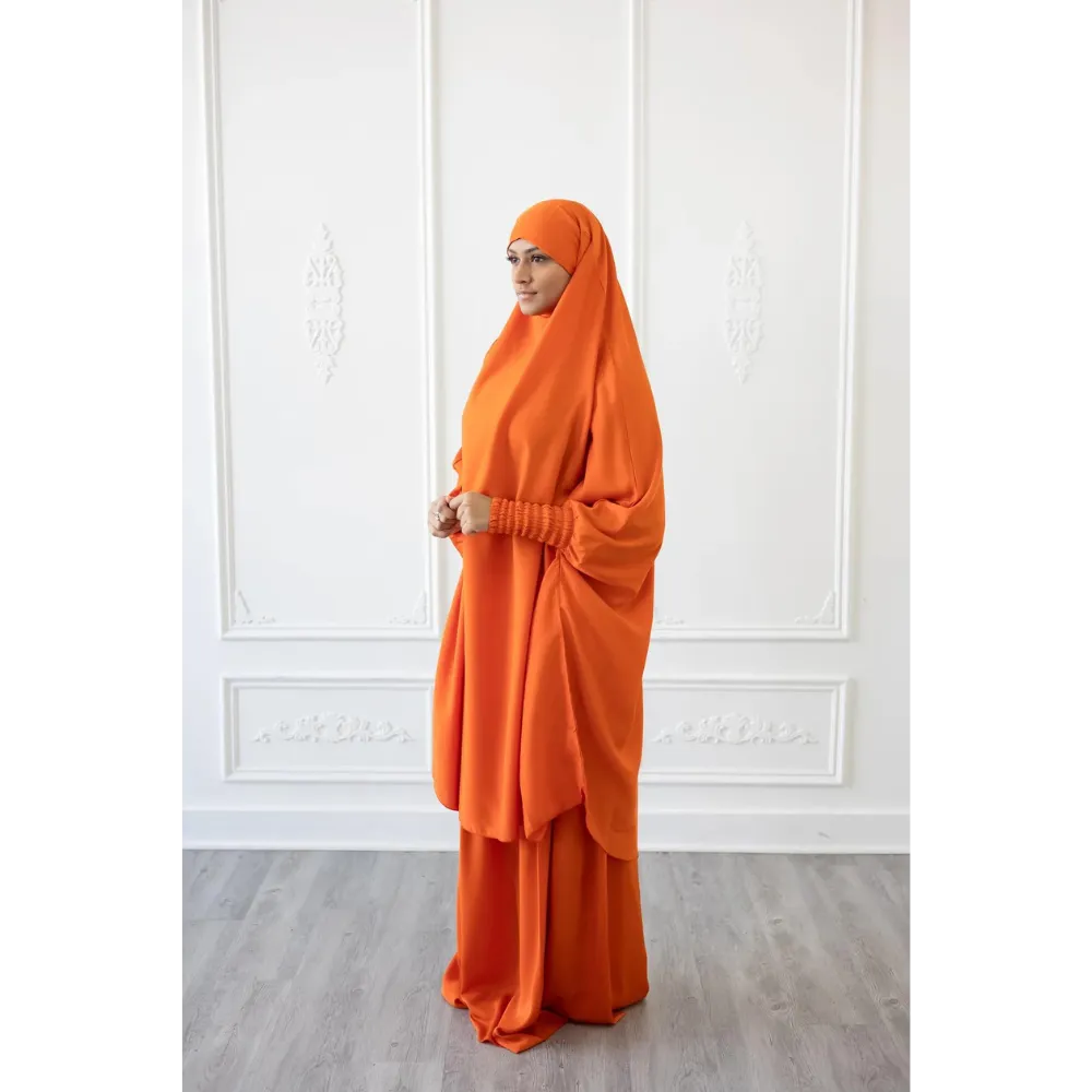 Sale Aisha Two Piece Jilbaab - Tiger Orange