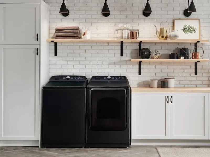 Samsung DVG54R7200V 7.4 cu. ft. Gas Dryer with Steam Sanitize  in Black Stainless Steel