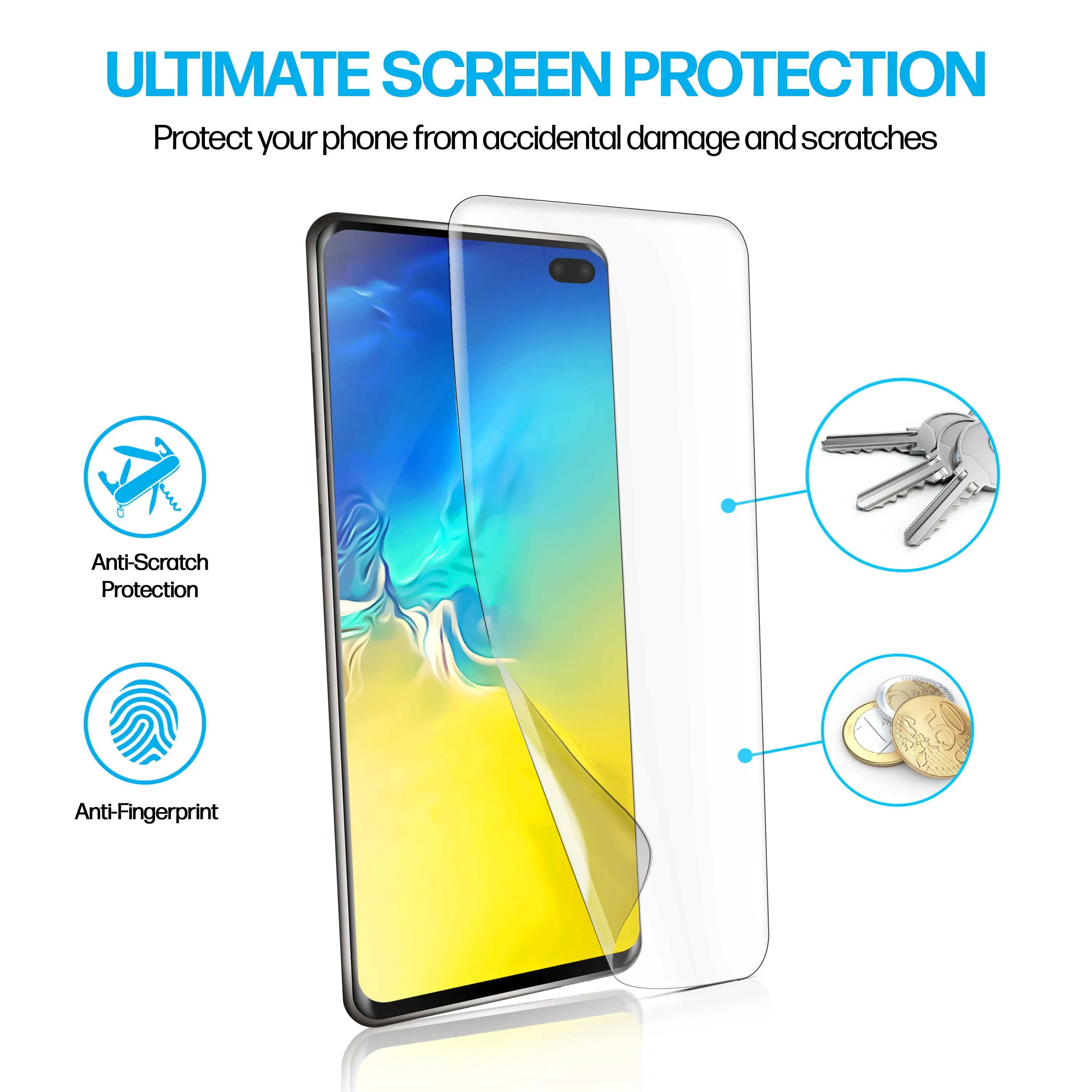 Samsung Galaxy S10 Plus TPU Anti-Scratch Screen Protector Film [2-Pack]