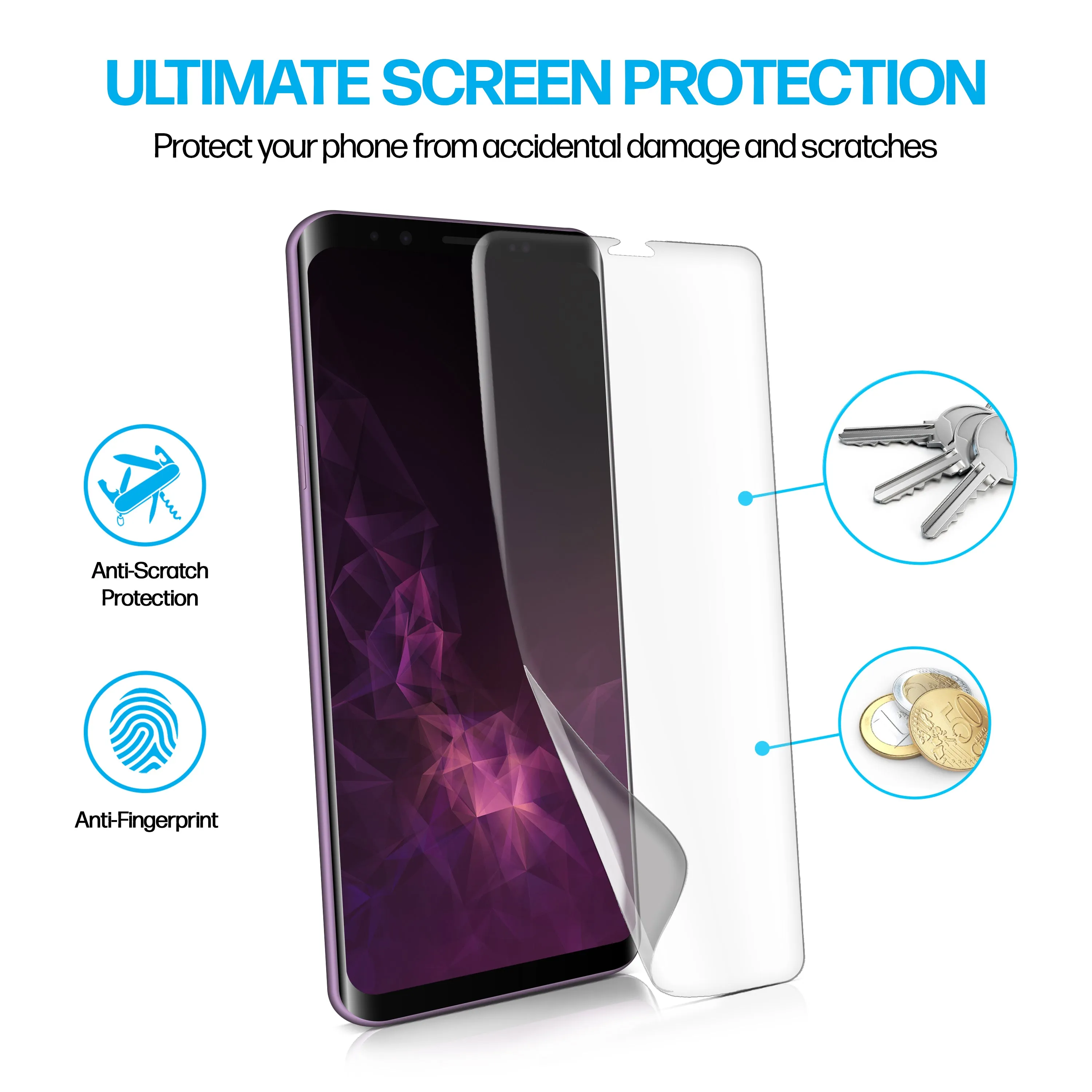 Samsung Galaxy S9 TPU Anti-Scratch Screen Protector Film [2-Pack]