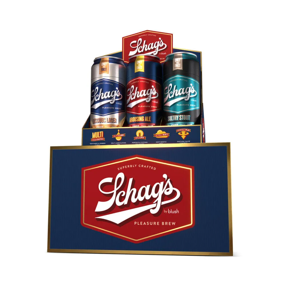 Schag's Beer Can Self-Lubricating Stroker 6-Pack Display Assorted (2 of each style)