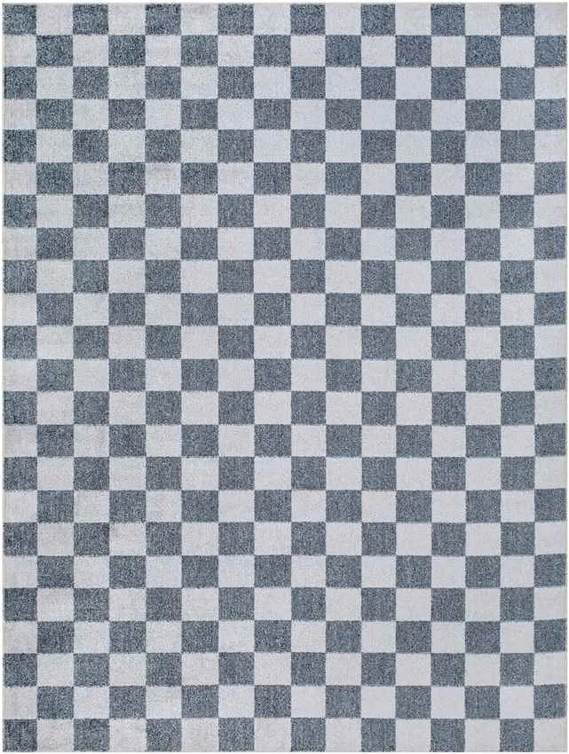 Shaquina Modern Navy Blue Washable Area Rug