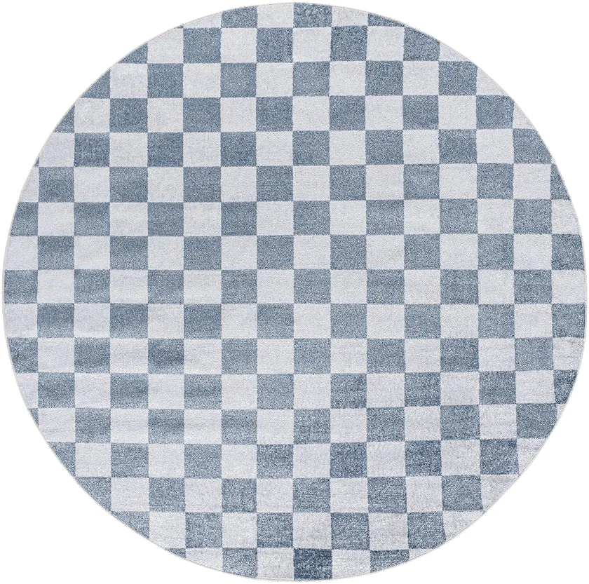 Shaquina Modern Navy Blue Washable Area Rug