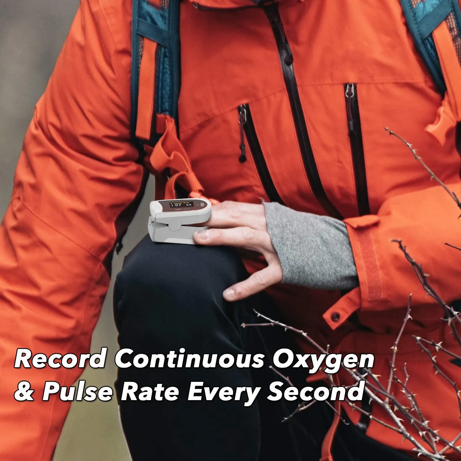 Sleep Oxygen Monitor with App for iPhone & Android | Track Overnight & Continuous Blood Oxygen Saturation Level & Heart Rate