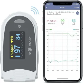 Sleep Oxygen Monitor with App for iPhone & Android | Track Overnight & Continuous Blood Oxygen Saturation Level & Heart Rate