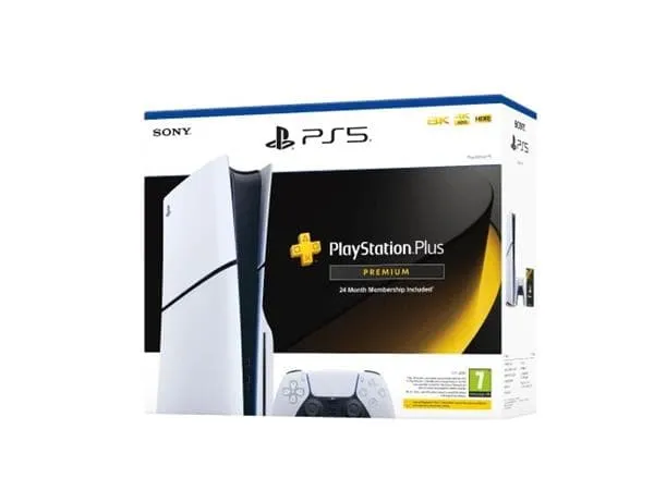 Sony PlayStation 5 (PS5) Disc Console (Model Group – Slim) With PS Plus Premium 24 Month Subscription