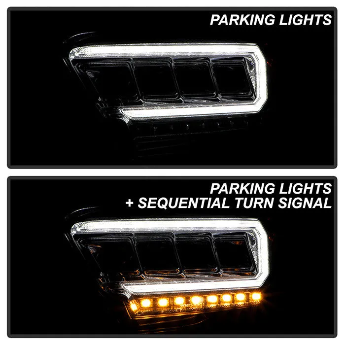 Spyder Apex Toyota Tacoma 16- 22 SEQ Signal Headlights Chrome