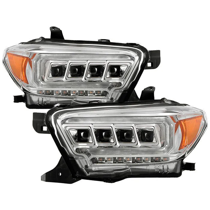Spyder Apex Toyota Tacoma 16- 22 SEQ Signal Headlights Chrome