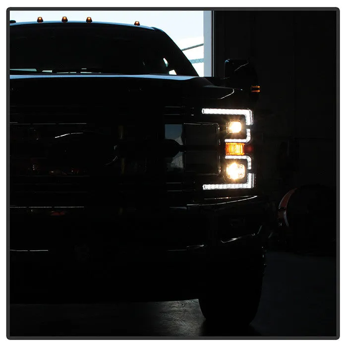Spyder F250 F350 F450 Super Duty 17-18 SEQ Headlights Black