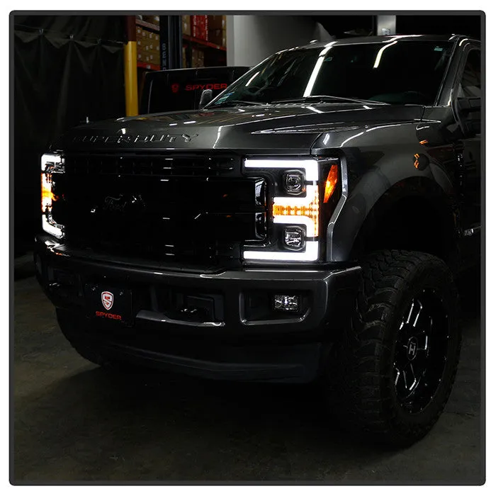Spyder F250 F350 F450 Super Duty 17-18 SEQ Headlights Black