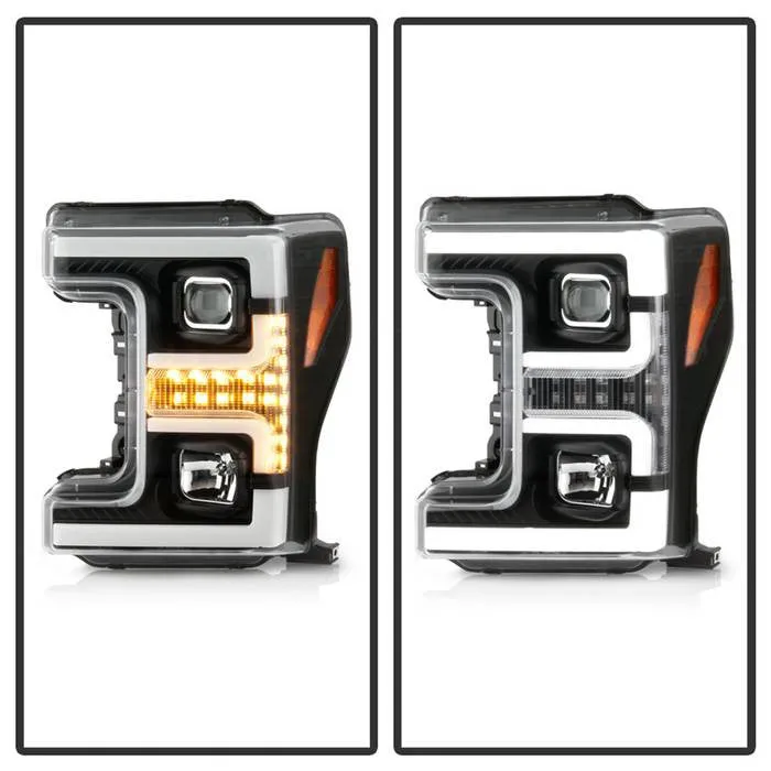 Spyder F250 F350 F450 Super Duty 17-18 SEQ Headlights Black