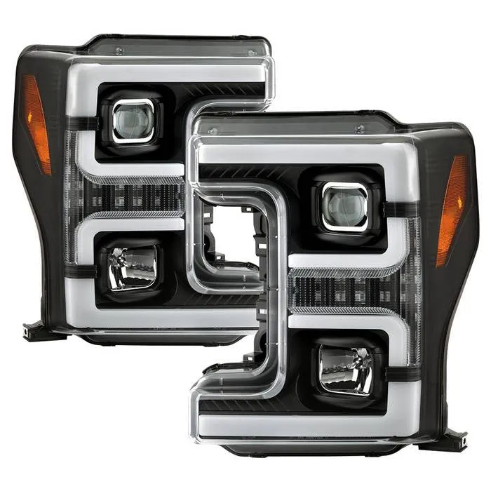 Spyder F250 F350 F450 Super Duty 17-18 SEQ Headlights Black