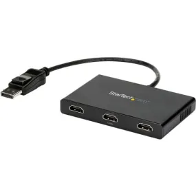 StarTech.com DisplayPort to HDMI Multi-Monitor Splitter - 3-Port MST Hub - 3840 × 2160 - 15.20 m Maximum Operating Distance - DisplayPort - 3 x HDMI Out - Plastic