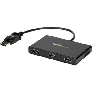 StarTech.com DisplayPort to HDMI Multi-Monitor Splitter - 3-Port MST Hub - 3840 × 2160 - 15.20 m Maximum Operating Distance - DisplayPort - 3 x HDMI Out - Plastic