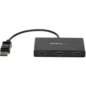 StarTech.com DisplayPort to HDMI Multi-Monitor Splitter - 3-Port MST Hub - 3840 × 2160 - 15.20 m Maximum Operating Distance - DisplayPort - 3 x HDMI Out - Plastic