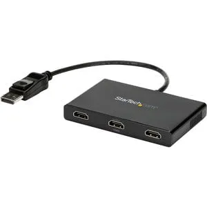StarTech.com DisplayPort to HDMI Multi-Monitor Splitter - 3-Port MST Hub - 3840 × 2160 - 15.20 m Maximum Operating Distance - DisplayPort - 3 x HDMI Out - Plastic
