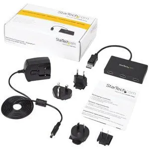 StarTech.com DisplayPort to HDMI Multi-Monitor Splitter - 3-Port MST Hub - 3840 × 2160 - 15.20 m Maximum Operating Distance - DisplayPort - 3 x HDMI Out - Plastic