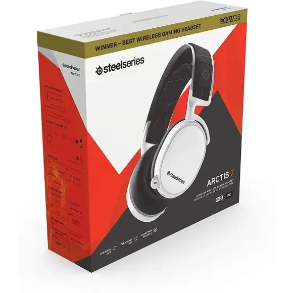 SteelSeries Arctis 7  Wireless Gaming Headset – White (61461)