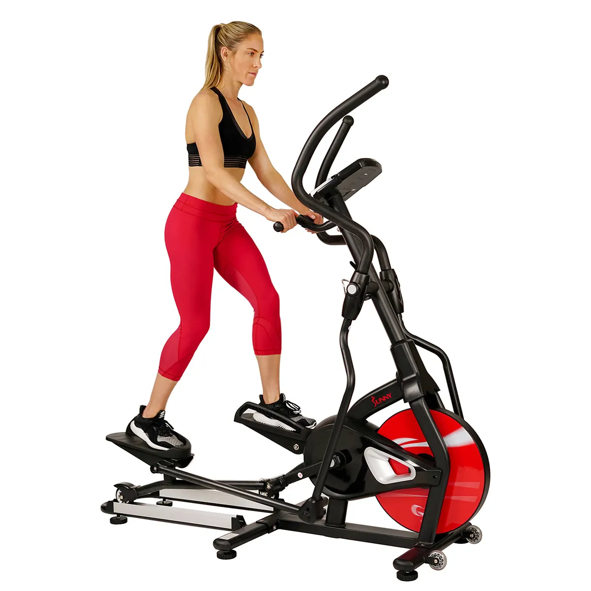 Sunny Strength™ Stride Elliptical Machine Magnetic Fitness w/ Device Holder, LCD Monitor and Heart Rate Monitoring