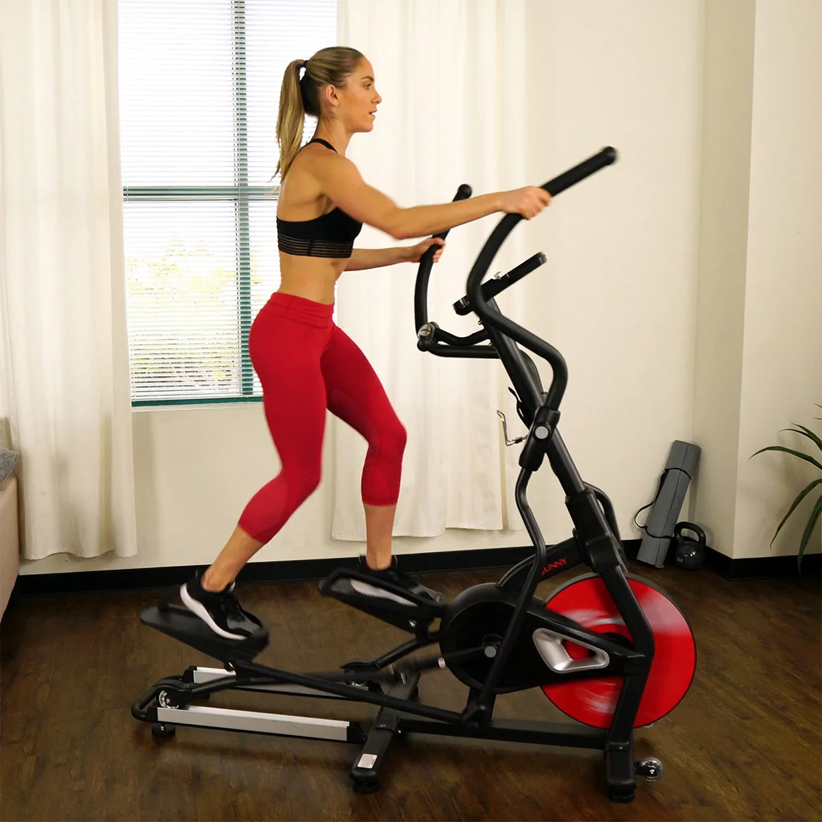Sunny Strength™ Stride Elliptical Machine Magnetic Fitness w/ Device Holder, LCD Monitor and Heart Rate Monitoring