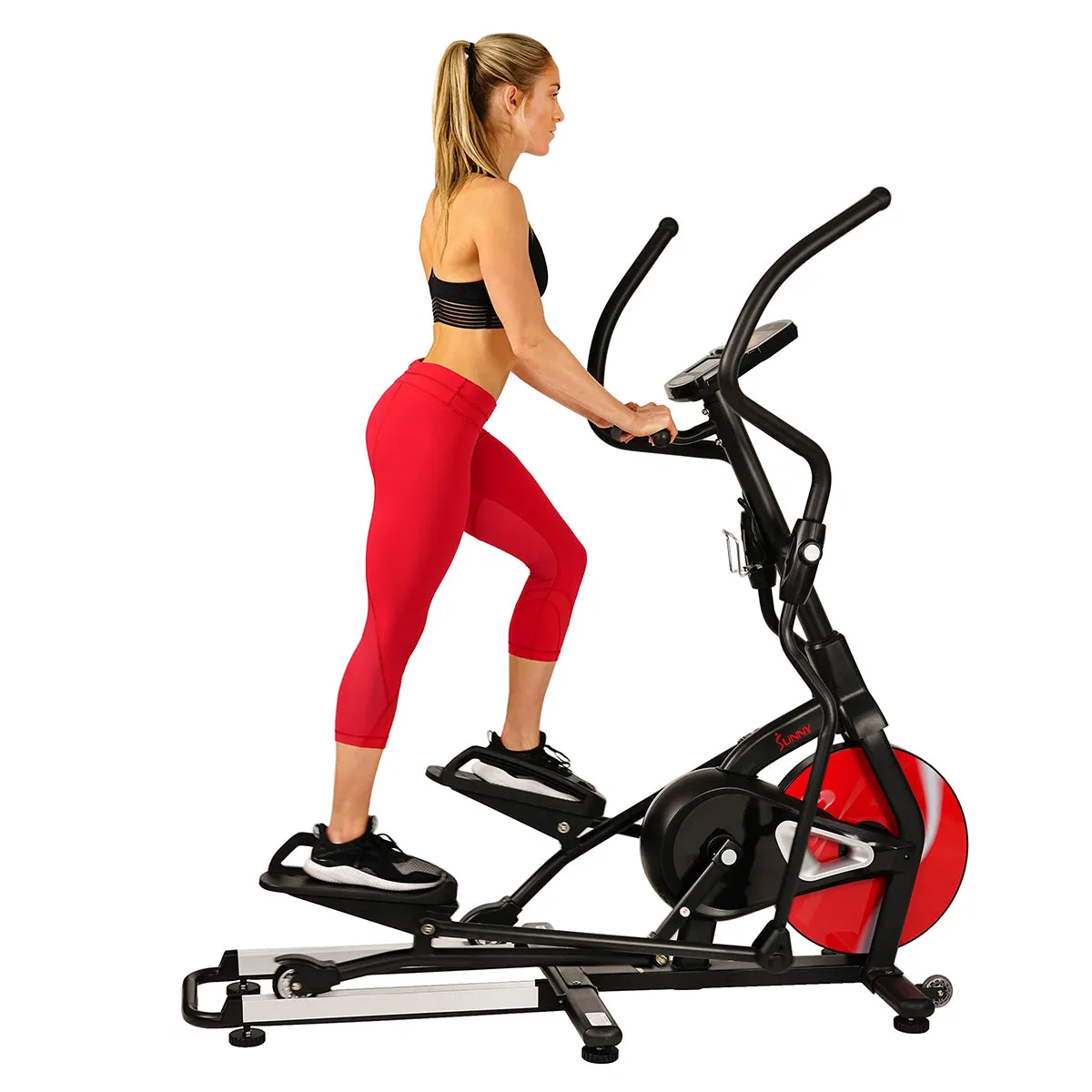 Sunny Strength™ Stride Elliptical Machine Magnetic Fitness w/ Device Holder, LCD Monitor and Heart Rate Monitoring