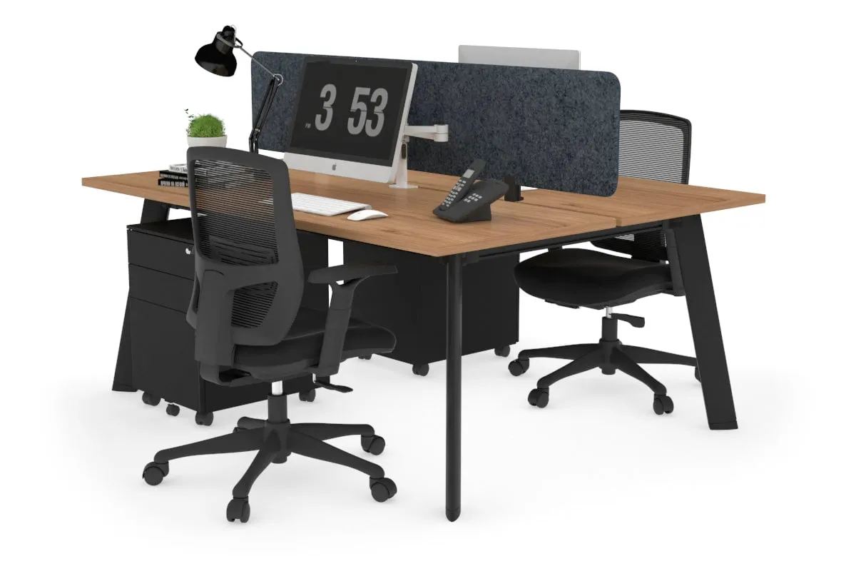 Switch - 2 Person Workstation Black Frame [1600L x 700W]